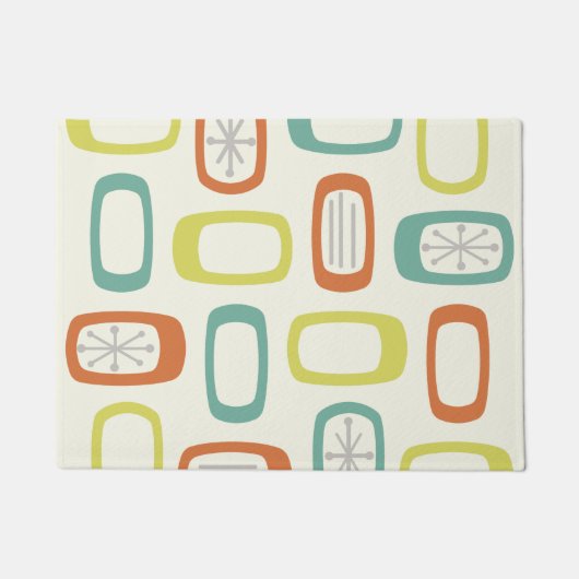 Ronde mideeuwse MCM-rechthoeken Deurmat (Voorkant)