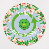 Ronde-/milieuvriendelijke glimlach-labels labels (Design 1)