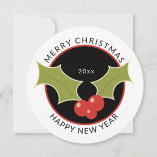 Ronde, minimale kerstfeestdag en feestdag voor bes feestdagenkaart