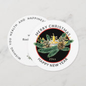 Ronde, minimale kerstkaarsVakantie Feestdagenkaart (Voorkant / Achterkant)