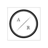 Ronde Minimalistische Initialen Monogram Rubber St Rubberstempel (Afrduk)