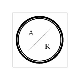 Ronde Minimalistische Initialen Monogram Rubber St Rubberstempel