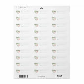 Ronde Mint Rode Witte Ornamenten Kerst Etiket (Full Sheet)