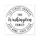 Ronde Moderne Borstel het Adres van de Terugkeer v Zelfinktende Stempel (Design)