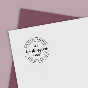 Ronde Moderne Borstel het Adres van de Terugkeer v Zelfinktende Stempel