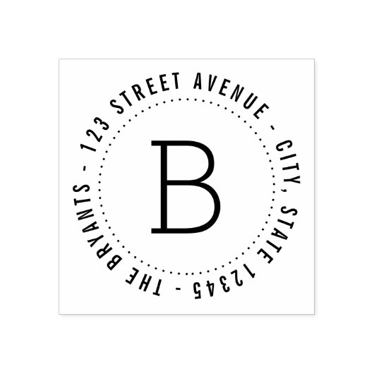 Ronde monogram Aangepaste houten Stempel (Afrduk)