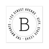 Ronde monogram retouradres zelfinkend stempel (Design)