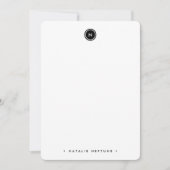 Ronde monogram zwart-witminimalistisch modern notitiekaartje (Voorkant)