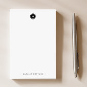Ronde monogram zwart-witminimalistisch modern post-it® notes