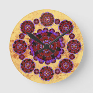 Ronde Motif Feuri mandala Klok