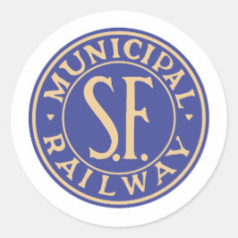 Ronde Muni Blauwe en Gouden ontwerpsticker Sticker