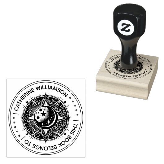 Ronde  mystieke zon Dit boek behoort tot Rubberstempel (Gestempeld)