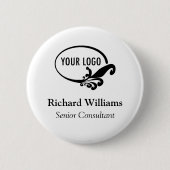 Ronde Naam Badge Pin Terug Button Business Logo (Voorkant)