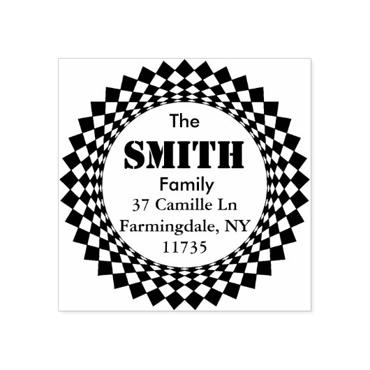 RONDE NAAM EN ADRESSTEMPEL RUBBERSTEMPEL (Afrduk)