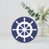 Ronde nautische kinderen Uitnodigingen op feestdag (Staand voorkant)