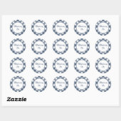 Ronde Navy Gingham Keuken Stickers (Vel)