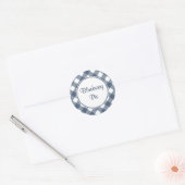 Ronde Navy Gingham Keuken Stickers (Envelop)