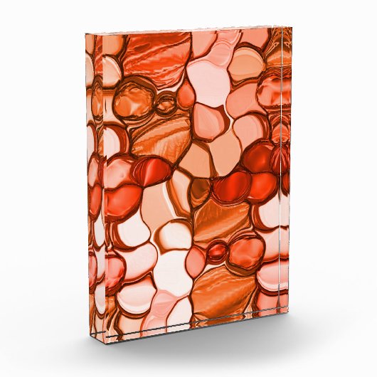 Ronde neven vormen zoals zaden, koraaltonen en roo fotoblokken (Links)