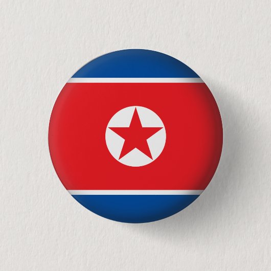 Ronde Noord-Korea Button 3,2 Cm (Voorkant)