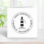 Ronde nr. 3 van de vuurtoren van het Zee Rubberstempel