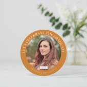 Ronde ochre Typografie 2022 Foto Afstuderen Kaart (Staand voorkant)