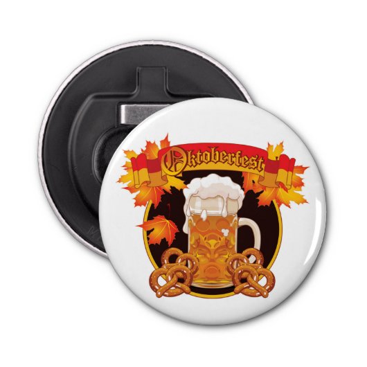 Ronde Oktoberfest Celebration Design Button Flesopener (Voorkant)