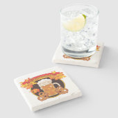 Ronde Oktoberfest Celebration Design Stenen Onderzetter (Zijkant)