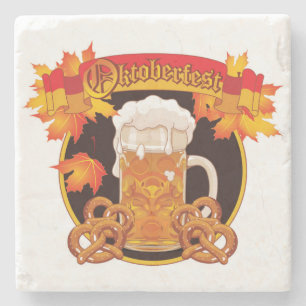 Ronde Oktoberfest Celebration Design Stenen Onderzetter