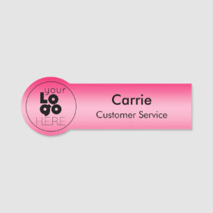 Ronde onderneming Logo Metallic Hot Pink Personeel Naamplaatje