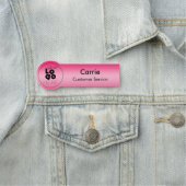 Ronde onderneming Logo Metallic Hot Pink Personeel Naamplaatje (In situ)