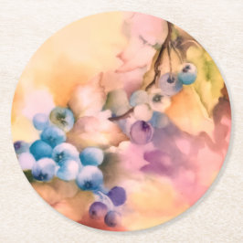 Ronde onderzetter | Blauwebes Botanische Kunst
