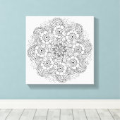 Ronde Ontwerp Doodle 6 Canvas Afdruk (Insitu (Houten vloer))