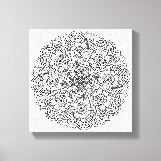 Ronde Ontwerp Doodle 6 Canvas Afdruk (Voorkant)