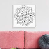 Ronde Ontwerp Doodle 6 Canvas Afdruk (Insitu (Woonkamer))