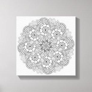 Ronde Ontwerp Doodle 6 Canvas Afdruk