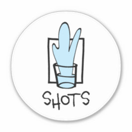 Ronde op maat gesneden vinyl sticker Shots