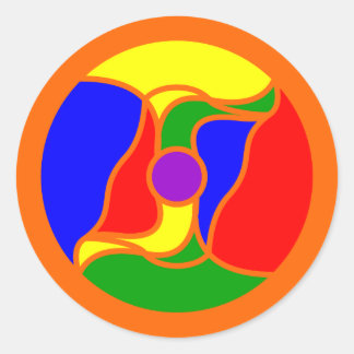 Ronde Optoskept Mandala Sticker