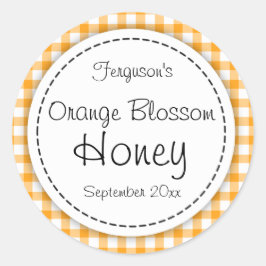 Ronde oranje bloesem honing sinaasappels potje top sticker