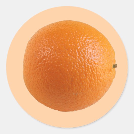 Ronde Oranje fruitfoto Sticker (Voorkant)