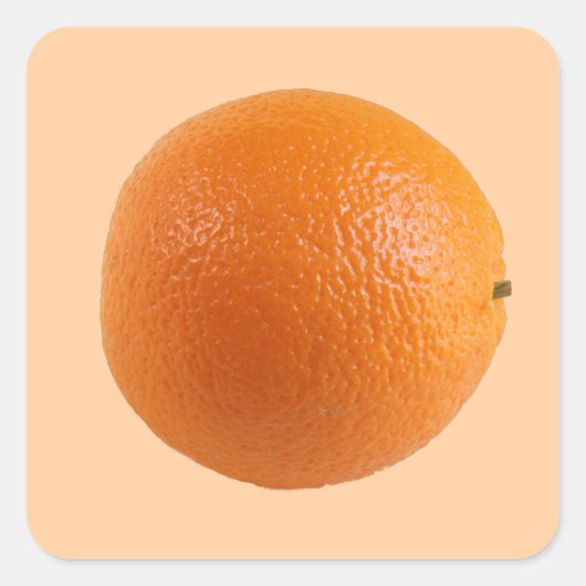 Ronde Oranje fruitfoto Vierkante Sticker (Voorkant)