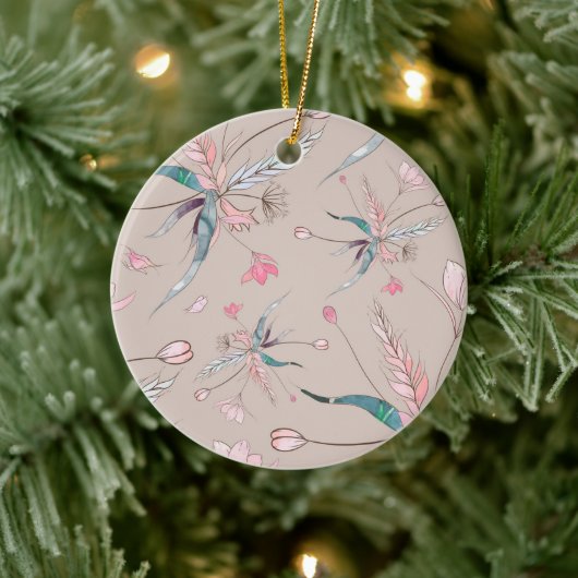 Ronde ornament met delicate bloemendesign (Boom)