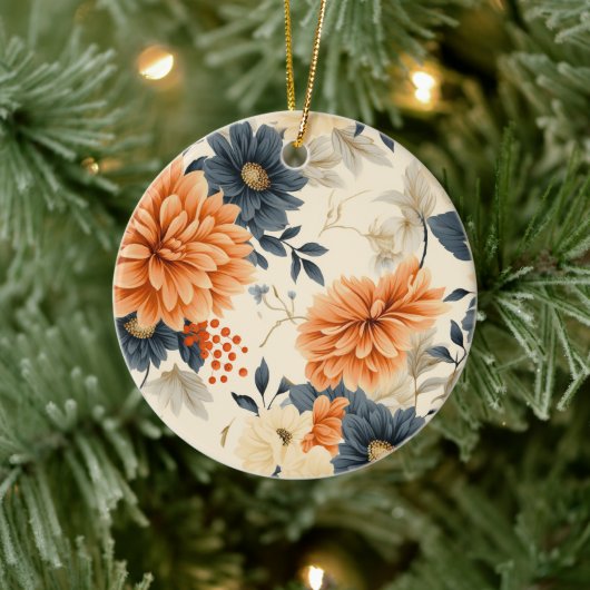 Ronde ornament met een delicate bloemmotief (Boom)