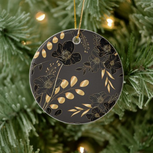 Ronde ornament met een zwarte achtergrond (Boom)
