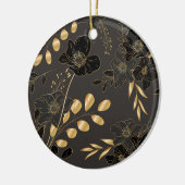Ronde ornament met een zwarte achtergrond (Links)