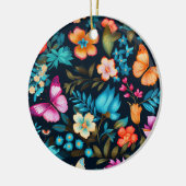 Ronde ornament met levendig bloemmotief  (Links)