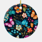 Ronde ornament met levendig bloemmotief  (Achterkant)