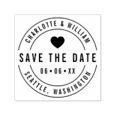 Ronde oude hartslag Sla de datum op Zelfinktende Stempel (Design)