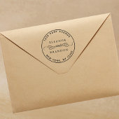 Ronde Paar Namen Bruiloft Retouradres Rubberstempel