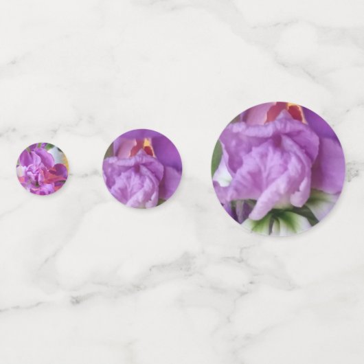 Ronde Paarse Bloem Motief Confetti (Achterkanten)