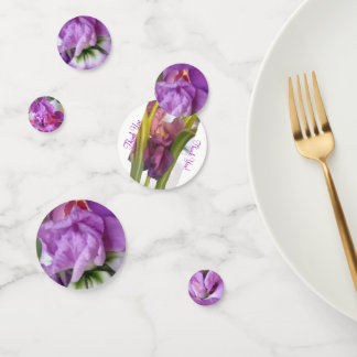 Ronde Paarse bloemmotief Confetti